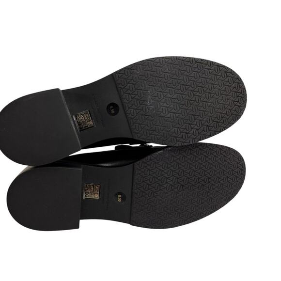 Stuart Weitzman Portia Bold Loafers Black Leather w Pearl Detail Size 8.5 Spain - Picture 13 of 14